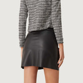 Knotique Faux Leather Mini Skirt in Black